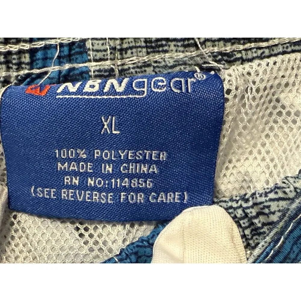 NBN Gear Men's Swim Shorts Trunks Surf Beach Resort Blue Gray White XL 87-39 - Picture 14 of 15